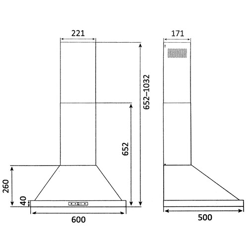 Купить Вытяжка каминная DEXP PH60-SV0S черный  9225939. Характеристики, отзывы и цены в Донецке