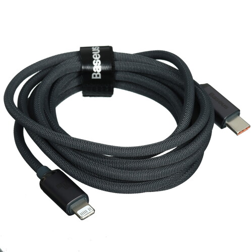 Купить Кабель круглый Baseus Lightning 8-pin - USB Type-C черный 2 м  5627608. Характеристики, отзывы и цены в Донецке