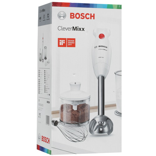 Купить Блендер погружной Bosch CleverMixx MSM24500 белый  5079330. Характеристики, отзывы и цены в Донецке