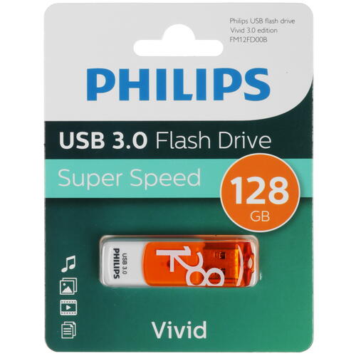 Купить Память USB Flash 128 ГБ PHILIPS VIVID3.0 [FM12FD00B/97]  5463001. Характеристики, отзывы и цены в Донецке