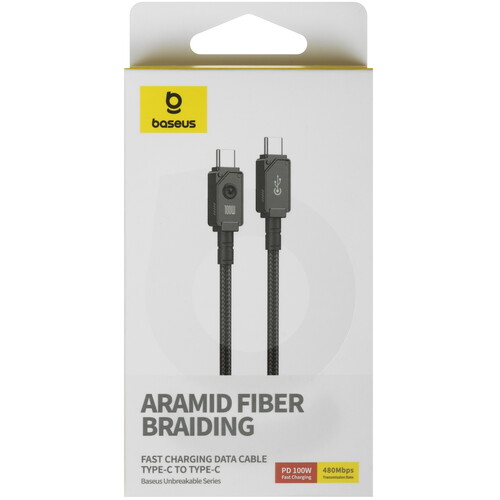 Купить Кабель круглый Baseus USB Type-C - USB Type-C черный 2 м  9260768. Характеристики, отзывы и цены в Донецке