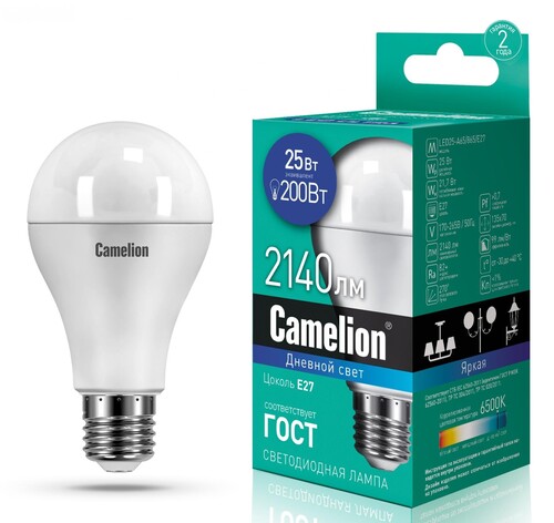 Купить Лампа светодиодная Camelion LED25-A65/865/E27  5642986. Характеристики, отзывы и цены в Донецке