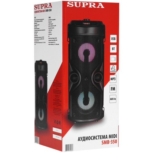 Купить Портативная аудиосистема SUPRA SMB-350, черный  5359109. Характеристики, отзывы и цены в Донецке