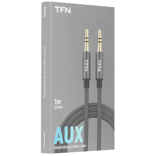 Купить Кабель   TFN jack 3.5 мм - jack 3.5 мм серый  9282226. Характеристики, отзывы и цены в Донецке