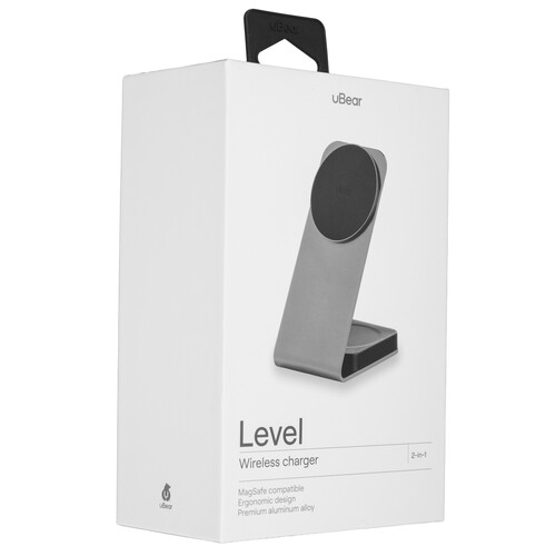 Купить Беспроводное зарядное устройство uBear Level 2-in-1 серый  9240480. Характеристики, отзывы и цены в Донецке