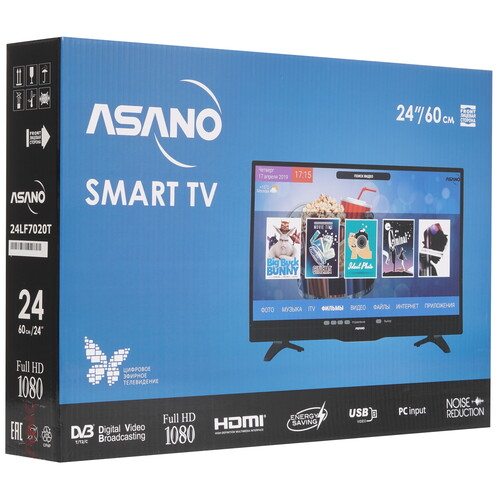 Купить 23.8" (60 см) Телевизор Asano 24LF7020T черный  9184579. Характеристики, отзывы и цены в Донецке