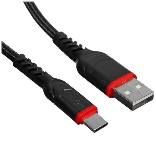 Купить Кабель круглый Hoco USB Type-C - USB 2.0 Type-A черный 2 м  5475036. Характеристики, отзывы и цены в Донецке
