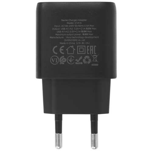 Купить Сетевое зарядное устройство Hoco C141A черный  5609266. Характеристики, отзывы и цены в Донецке