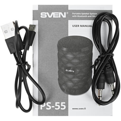 Купить Портативная колонка SVEN PS-55, черный  9921400. Характеристики, отзывы и цены в Донецке