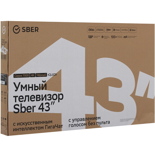 Купить 43" (108 см) Телевизор Sber SDX-43U4169 черный  9309936. Характеристики, отзывы и цены в Донецке