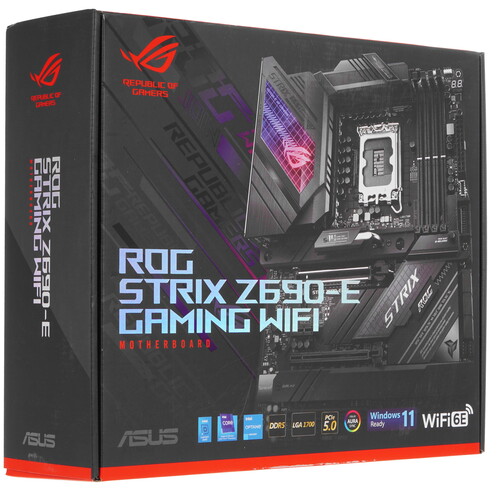 Купить Материнская плата ASUS ROG STRIX Z690-E GAMING WIFI  4883446. Характеристики, отзывы и цены в Донецке