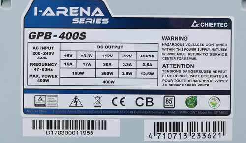 Купить Блок питания Chieftec iARENA 400W  1107736. Характеристики, отзывы и цены в Донецке