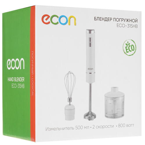 Купить Блендер погружной ECON ECO-315HB белый  9052428. Характеристики, отзывы и цены в Донецке