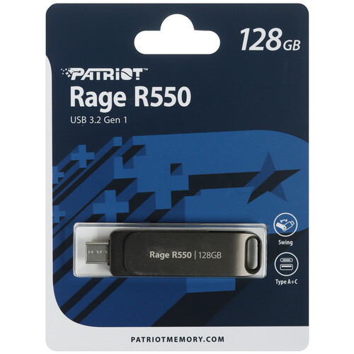Купить Память OTG USB Flash 128 ГБ Patriot Rage R550  5607005. Характеристики, отзывы и цены в Донецке