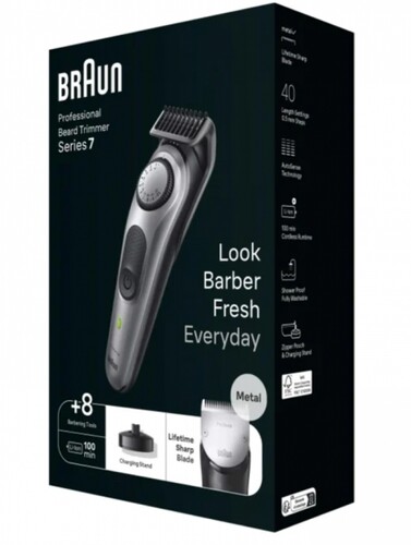 Триммер Braun BT7420 серебристый/черный