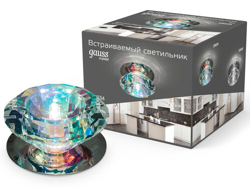 Купить Светильник потолочный Gauss CR034 прозрачный/серебристый  9126719. Характеристики, отзывы и цены в Донецке