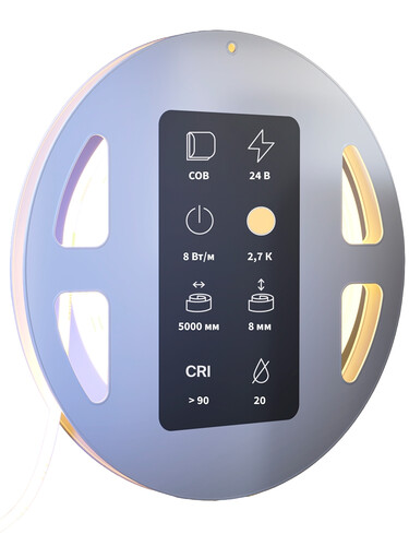 Купить Светодиодная лента Maytoni 24В COB 8Вт/м 2700К 5м IP 20  9185038. Характеристики, отзывы и цены в Донецке