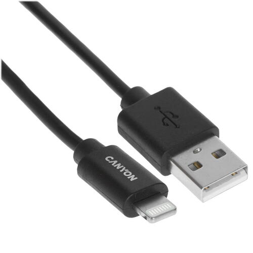 Купить Кабель круглый Canyon Lightning 8-pin MFI - USB 2.0 Type-A черный 1 м  5078687. Характеристики, отзывы и цены в Донецке