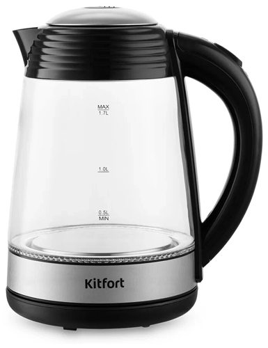 Купить Электрочайник Kitfort KT-6125 черный  5352735. Характеристики, отзывы и цены в Донецке