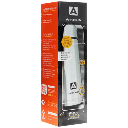 Купить Термос Арктика 101-1000 серебристый  0178276. Характеристики, отзывы и цены в Донецке