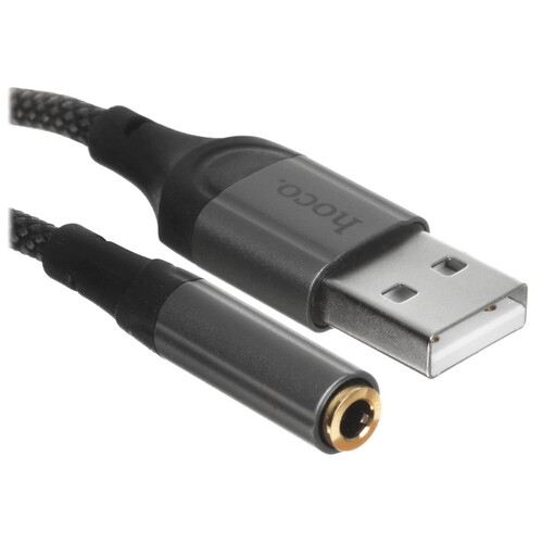 Купить Кабель   Hoco USB Type-A - jack 3.5 мм черный  5474911. Характеристики, отзывы и цены в Донецке