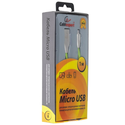 Купить Кабель круглый Cablexpert micro USB - USB 2.0 Type-A зеленый 1 м  5485499. Характеристики, отзывы и цены в Донецке