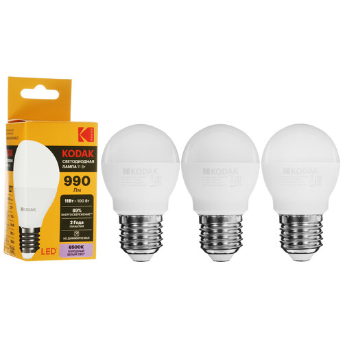 Купить Комплект светодиодных ламп Kodak P45-11W-865-E27  9305926. Характеристики, отзывы и цены в Донецке