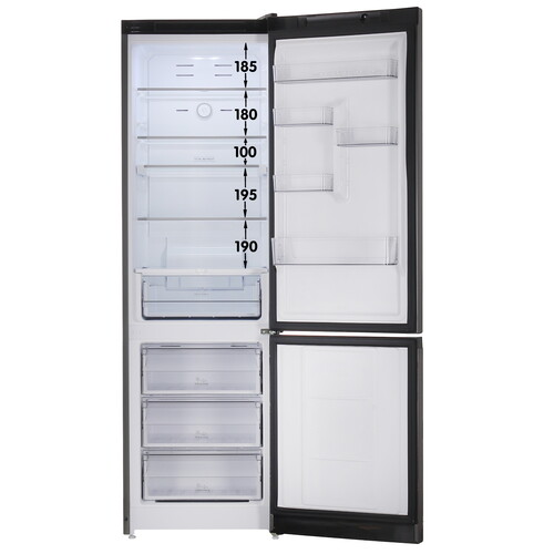 Купить Холодильник с морозильником  HotPoint HT 7201I DX O3 черный  5462821. Характеристики, отзывы и цены в Донецке