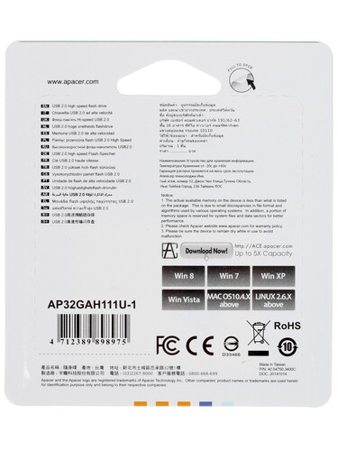 Купить Память USB Flash 32 ГБ Apacer AH111 [AP32GAH111U-1]  1191495. Характеристики, отзывы и цены в Донецке