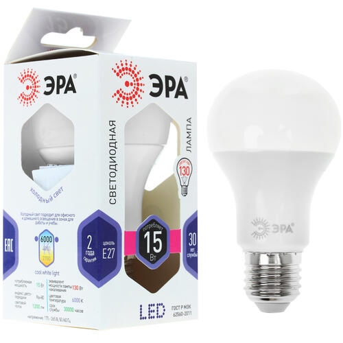 Купить Лампа светодиодная ЭРА LED E27/A60/15w/860  1235075. Характеристики, отзывы и цены в Донецке