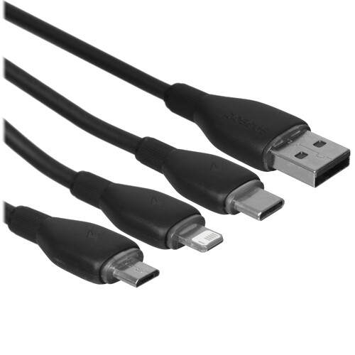 Купить Кабель круглый Baseus Lightning 8-pin, micro USB, USB Type-C - USB 2.0 Type-A черный 1.3 м  5627512. Характеристики, отзывы и цены в Донецке
