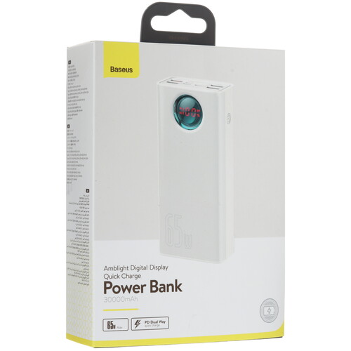 Купить Портативный аккумулятор Baseus Amblight Quick Charge 65W белый  5011590. Характеристики, отзывы и цены в Донецке