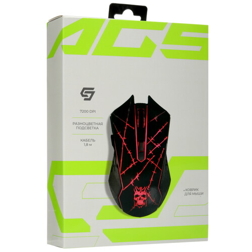 Купить Мышь+коврик проводная Aceline AGS-C01  черный  5434780. Характеристики, отзывы и цены в Донецке