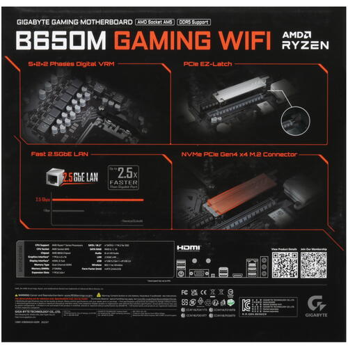 Купить Материнская плата GIGABYTE B650M GAMING WIFI  5446227. Характеристики, отзывы и цены в Донецке