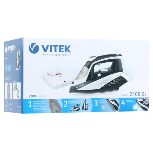 Купить Утюг VITEK VT-8313 черный  1266044. Характеристики, отзывы и цены в Донецке