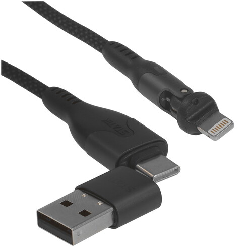 Купить Кабель круглый STATIK USB Type-C - USB 2.0 Type-A, USB Type-C черный 2 м  9240648. Характеристики, отзывы и цены в Донецке