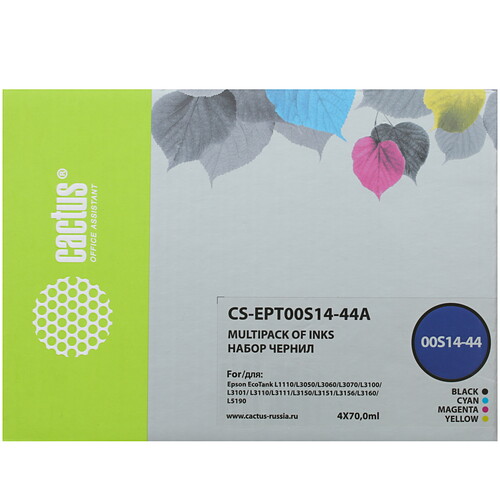Купить Чернила водорастворимые Cactus CS-EPT00S14-44A голубой, желтый, матовый черный, пурпурный  4794972. Характеристики, отзывы и цены в Донецке