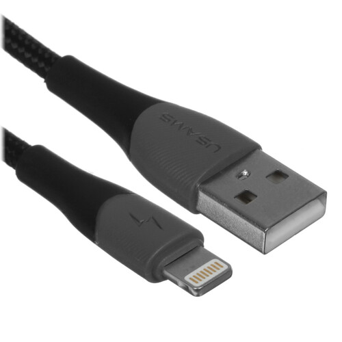 Купить Кабель круглый USAMS Lightning 8-pin - USB 2.0 Type-A черный 1 м  5480403. Характеристики, отзывы и цены в Донецке