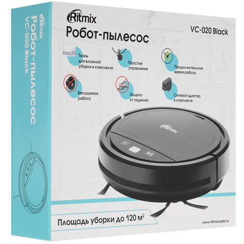 Купить Робот-пылесос Ritmix VC-020 черный  5327705. Характеристики, отзывы и цены в Донецке
