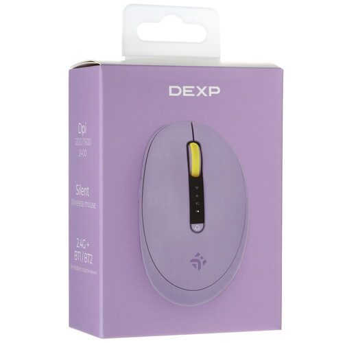 Купить Мышь беспроводная DEXP D-OM640  фиолетовый  9165696. Характеристики, отзывы и цены в Донецке