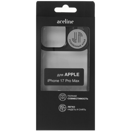 Купить Накладка  Aceline Silicone Side для Apple iPhone 17 Pro Max черный  9277611. Характеристики, отзывы и цены в Донецке