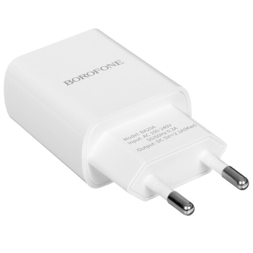 Купить Сетевое зарядное устройство Borofone BA20A Sharp белый  5367573. Характеристики, отзывы и цены в Донецке