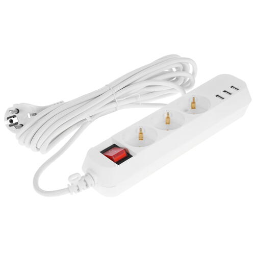 Купить Удлинитель ЭРА U-3es-5m-USB белый  5400647. Характеристики, отзывы и цены в Донецке
