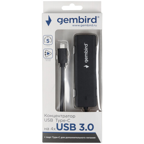 Купить USB-разветвитель Gembird UHB-C424  5470371. Характеристики, отзывы и цены в Донецке