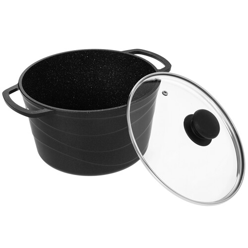Купить Кастрюля НМП Литая Гранит L186640i 4 л 22 см черный  9149669. Характеристики, отзывы и цены в Донецке