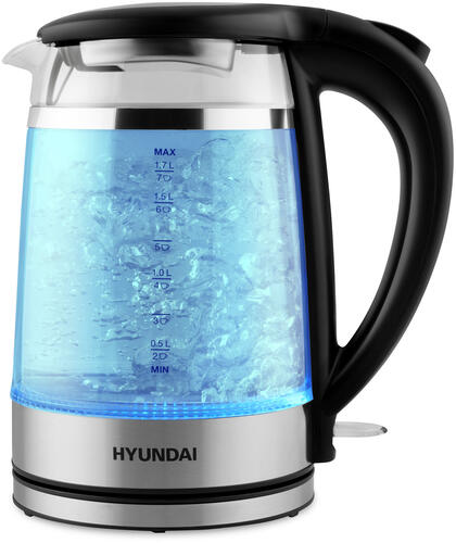 Купить Электрочайник Hyundai HYK-G3036 серебристый  9952268. Характеристики, отзывы и цены в Донецке
