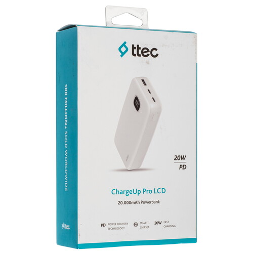 Купить Портативный аккумулятор TTEC ChargeUp Pro LCD белый  9202690. Характеристики, отзывы и цены в Донецке