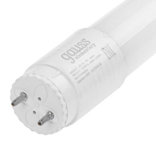 Купить Комплект светодиодных ламп Gauss Elementary T8 10W 800lm 6500K G13 600mm  9109866. Характеристики, отзывы и цены в Донецке