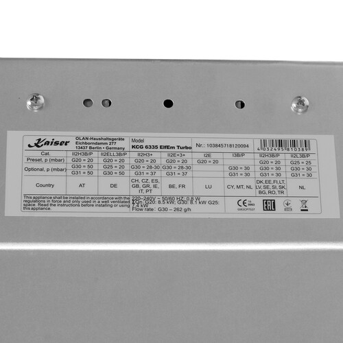 Купить Газовая варочная поверхность Kaiser KCG 6335 ElfEm Turbo  1110857. Характеристики, отзывы и цены в Донецке