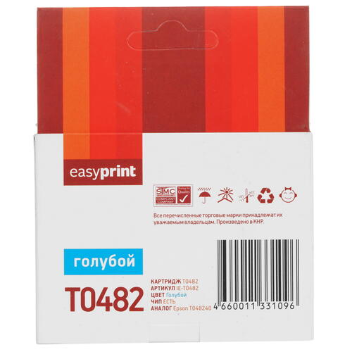 Купить Картридж EasyPrint IE-T0482 голубой  4822774. Характеристики, отзывы и цены в Донецке